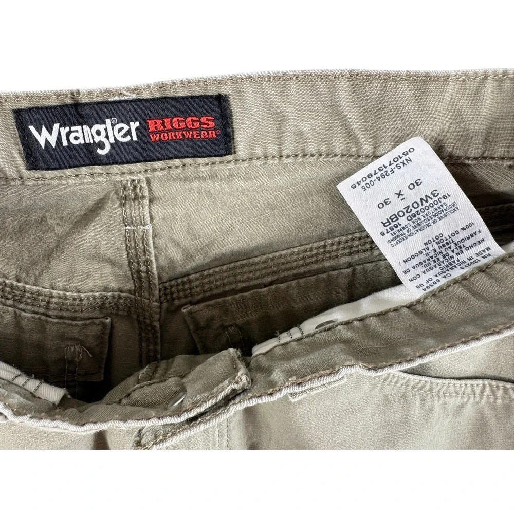 Wrangler RIGGS Authentic Workwear Carpenter Jeans Men 30x30 Beige Ripstop Cotton